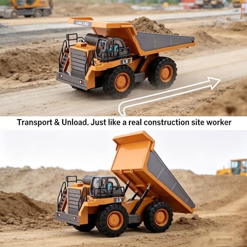 RC Dump Truck Toy, Remote Control Construction Truck with Bed Lift/Lower - Image 7