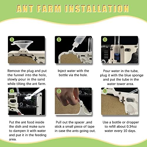 ELNMLHT Ant Farm Castle, Ant Farms with Yellow Sand and Tool Kit, Ant Colony Observation Kit, Ant Viewing Habitat Science Kit, Educational & Learning Science Kit for Kids, Adults, Student (Ant Farm B) - Image 5