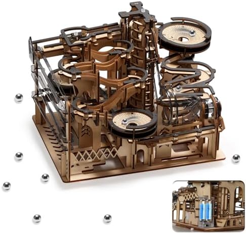 Sainsmart Jr. 3D Wooden Puzzles for Adults, Electric Marble Run Building Kit, Wooden Model Kits Spaceport, Creative Gifts for Teens Ages 14+ (Galaxy Walk) by SainSmartJr