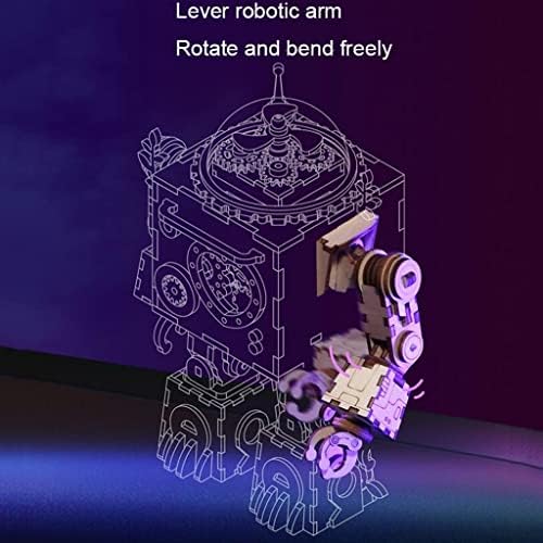 Musical Boxes Mechanical Music Box Wooden Jigsaw Music Boxes Robot Model Christmas Birthday Best Gift for Boys and Girls Over 14 Years Old Best Gift - Image 7