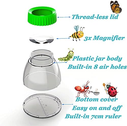 4Pack Green Bug Viewer with 5X Magnifier | Bug Jars for Kids Collecting - Image 3