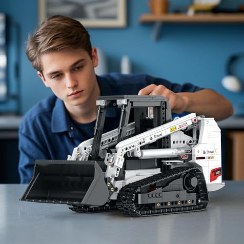 Reobrix RC Skid Steer Loader Building Set, 1227 PCS Motorized Construction Vehicle Model with 2.4GHz Remote & App Control, Liftable Arm, Tilting Bucket, LED Lights, STEM Gift for Adults & Teens 14+ - Image 5