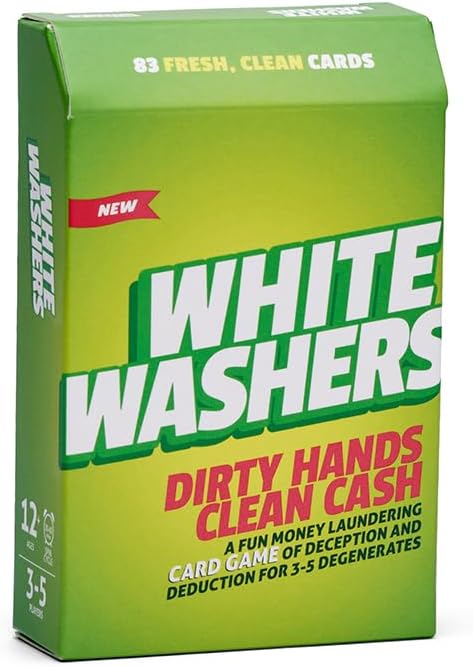Card Game - White Washers, Bluffing & Strategy Game for All Ages, Christmas Stocking Stuffers, Fun Family & Party Game for Teens & Adults, Perfect for Ages 12, 13, 14 & Up (3-5 Players)