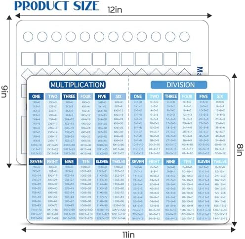 Multiplication Master Kit - 3 Pack Double Sided Dry Erase Math Whiteboards & Times Table Chart | 9"x12" Multiplication Division Boards + 8"x11" Multiplication Table | Classroom Homeschool Supplies - Image 3