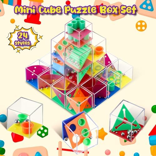 Sumind 24 Pcs 3D Maze Puzzle Cube Brain Teaser Ball Party Set,Intelligent - Image 3