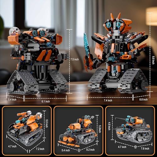 STEM Building Toys for Kids 6-14, 5in1 STEM Robot Building Kit for Kid, Remote & APP Controlled Tank Bulldozer Robot Building Blocks Set Birthday Xmas Gifts Ideas for Boys Girls (689PCS) - Image 7