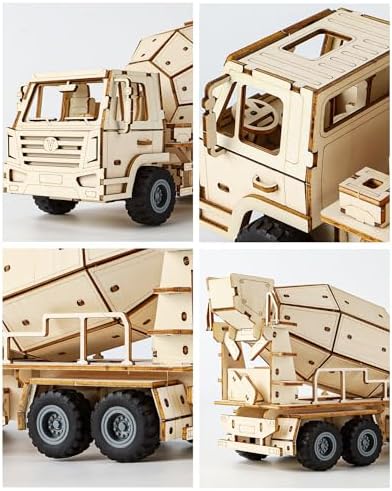 3D Wooden Puzzles Cement Mixer Truck for Adults to Build - Image 4