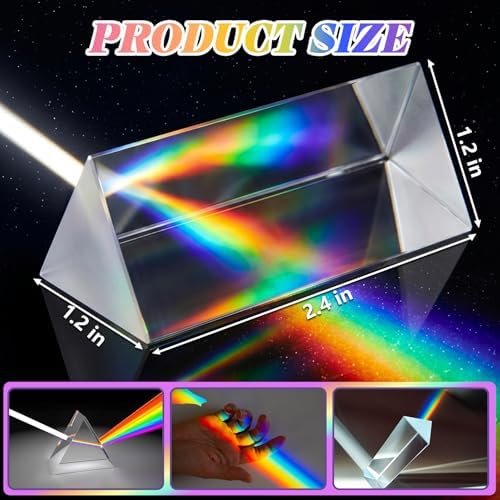 Kanayu 6 Pcs Clear Triangular Prism Optical Glass,2.5 Inch - Image 3