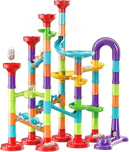 Jutoe 93Pcs Marble Run Set with 30 Glass Marbles Runs for Kids Girls Boys by Jutoe