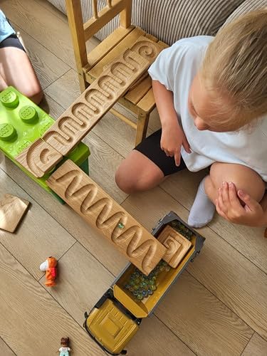 Marble Run Track Race Machine Personalized Wooden Maze Board Ball Run Course Gift for Kids Run Race Winding Track Roller (Set of 2) - Image 7