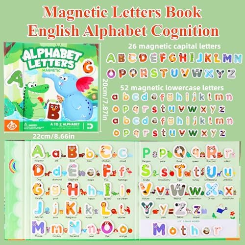 Upgrade Magnetic Letters Book for Kids, 78 PCS Magnetic Alphabet Letters, Uppercase & Lowercase ABC Magnets for Toddlers 1-3 Learning, Preschool Classroom Must Haves - Image 2