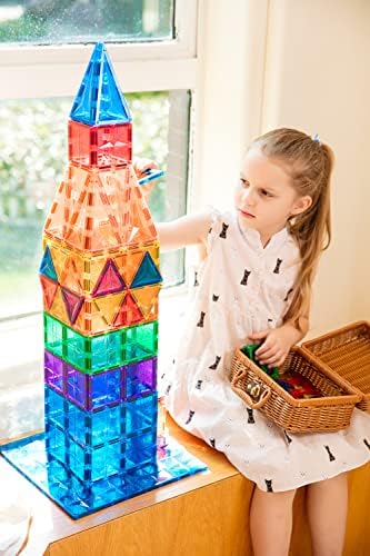 MEGAGONTILES 182PCS Premium Magnetic Tiles Set | STEM-Authenticated Magnetic Building Blocks | Educational Construction Toy for Kids Ages 3–8 (Boys & Girls) - Image 6