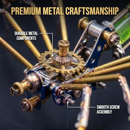 3D Metal Puzzles for Adults Teens-140+Pcs-Mechanical Spider Bee Insect Models-3 Hours to Build-Ideal for Birthday Gifts and Decorations(Mechanical Spider A) - Image 7