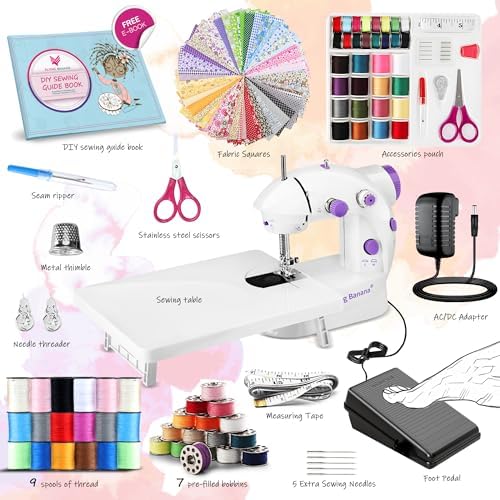 Mini Sewing Machine for Beginners-Maquina de Coser, Easy Automatic Sewing Machine with Extension Table, Household Electric Portable Sewing Tool with Sewing Kit, Small, for All Age, Kids or Adults - Image 3