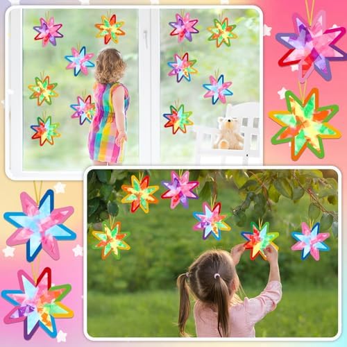 Qyeahkj 36Set Star Suncatchers Crafts Kit for Kids - Image 6
