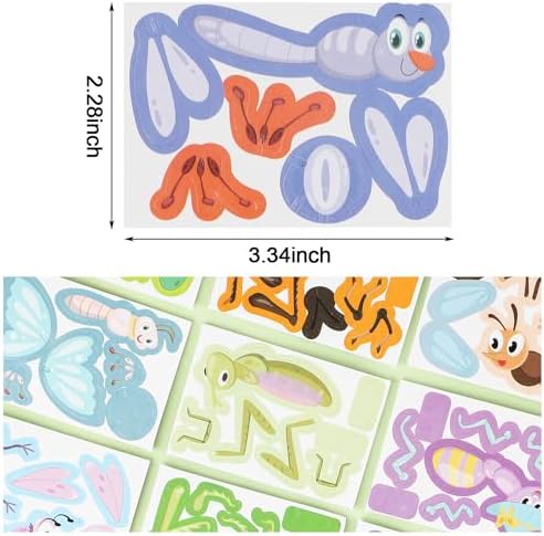 LOMIMOS Educational 3D Cartoon Puzzle,3D Cartoon Jigsaw Creative Learning Model for for Boys & Girls Art DIY Craft Gift Decor (Insect) - Image 2