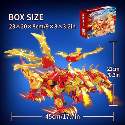 Remote Control Dragon Building Kit, STEM Compatible with Lego for Kids 8-12 - Image 4