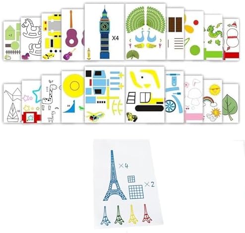 3D Printer Drawing Molds Paper Stencils for 3D Printing Pen,3D Printer Drawing Template for 3D Pen,Reusable Graffiti Template,40 Patterns with PVC Transparent Board. by Gsiujch