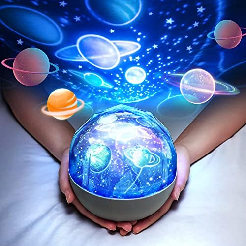 Solar System for Kids Projector Night Light, 360°Rotating+5 Films Planet Space Projector for Bedroom, Bright Night Light for Boys Room, Space Toys for Kids 3-5, Solar System Planet Toys for Boy Gifts by OneFire