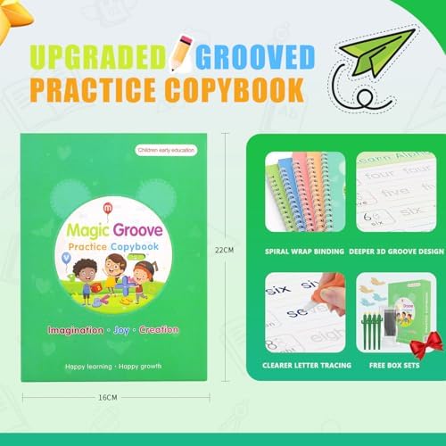 BYFWH Reusable Magic Grooved Handwriting Copybook for Kids Ages 3-8 - Image 2