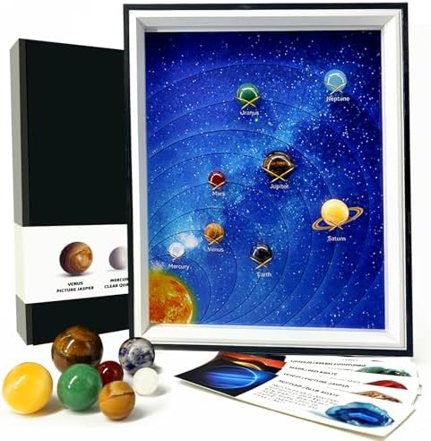 Solar System Project Kit for Kids 8-12, 8 Real Gemstone Planets by Unknown
