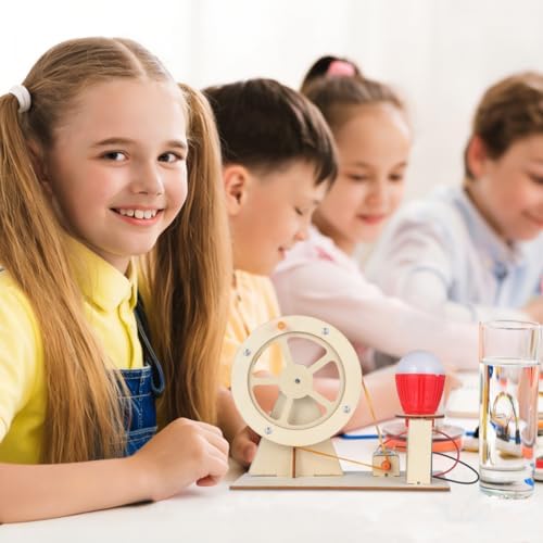 Hand Crank Generator Science Kit DIY Assembly Hand Generator for Electricity Experiments Manual Current Output Model for Kids Physics Learning 5.90 X 4.72 X 3.34 in - Image 3
