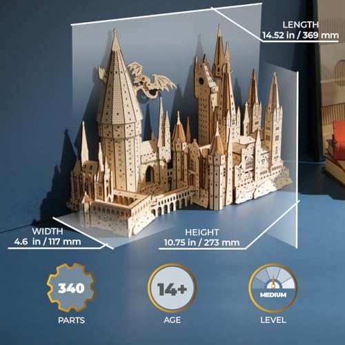 Ugears Harry Potter Hogwarts Castle 3D Wooden Puzzles for Adults - Harry Potter Castle Wooden Model Kits for Adults to Build, Mechanical Wood Puzzles Adult Building Sets, Hobby Kit, 3D Puzzle - Image 3