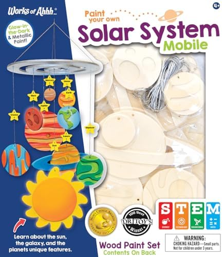 Works of Ahhh... Classic Wood Paint Kit - Solar System Mobile Craft Set - Kid by WorksofAhhh