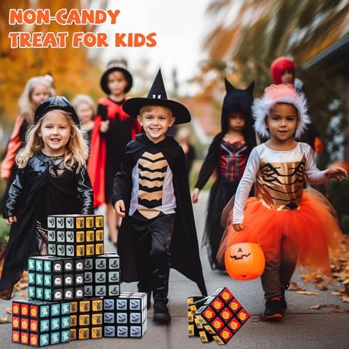 24 Pack Halloween Mini Cube Set, 1.18 Inch 3x3x3 Bulk Mini Cube Puzzles, Halloween Party Favors, Non-Candy Treats, Classroom Prizes, Goodie Bag Stuffers for Kids - Image 7