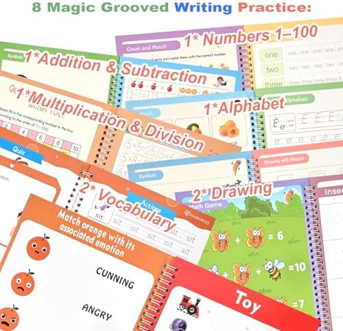 Grooved Handwriting Practice Books for Kids Ages 3–8, Tracing Workbooks - Image 5