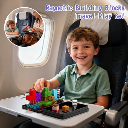 54PCS Travel Magnetic Blocks, Mini Magnet Toys for Kids,Magnetic Building Blocks Cube, Portable Magnetic Toys Set for kids 3-5, Stem Construction Stacking Toy 3+ Toddles Boys Girls Birthday Gifts - Image 4