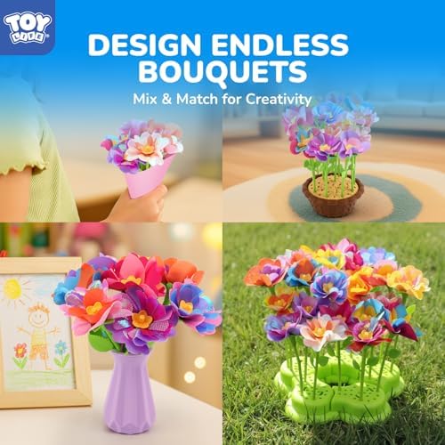 TOY Life DIY Flower Bouquet Craft Kit for Girls, Ages 3-8 - Image 4