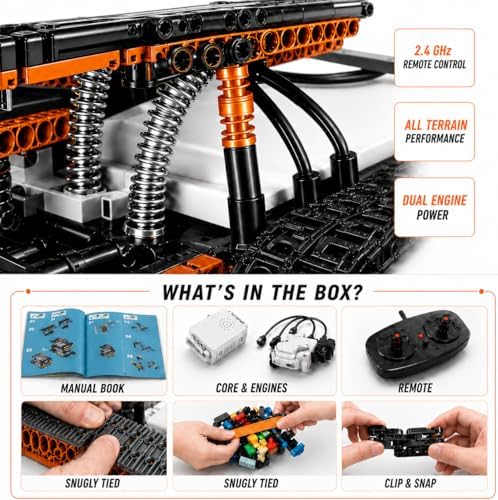 Kididdo Remote Control Car Building Toys for Boys Age 8-12 Fun STEM Robot Kit Cool Birthday Gifts for 8 to 14 Years Old Boys 3-in-1 Building Blocks RC Cars Kit to Build a Robot or Car - Image 3
