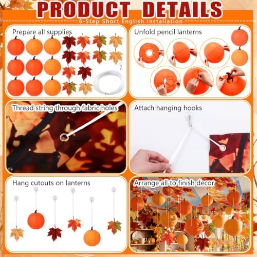 80 Pcs Fall Ceiling Decor for Classroom Thanksgiving Hanging Set - Image 3