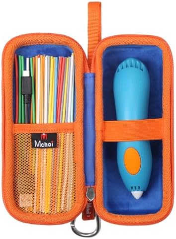 Mchoi 3D Printing Pen Case for 3Doodler Start+ Essentials 3D Printing Pen for Kids, Shockproof Travel Storage Pen Refills Bag for Boys & Girls, Case Only (Orange) - Image 2