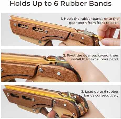 Rubber Band Gun Made from Hardwoods for Kids Ages 6+ - Image 5
