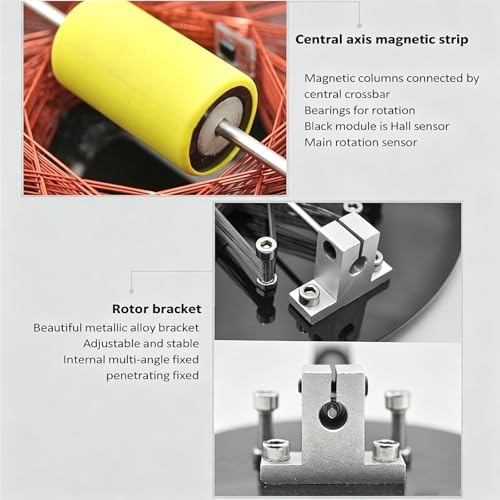 COYEUX Star Coil Brushless Motor, Electromagnetic Motor with 25cm/10 in Disc Base, for Classroom Teaching, Desktop Kinetic Art Decor - Image 4