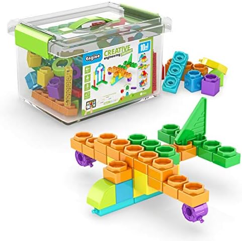 Engino STEAM Maker Junior- 10 Model Set, Stackable Building Blocks for Kids 4+, STEM Building Toys, Engineering Kit for Young Inventors, Educational Toys, Gift for Boys & Girls by Engino