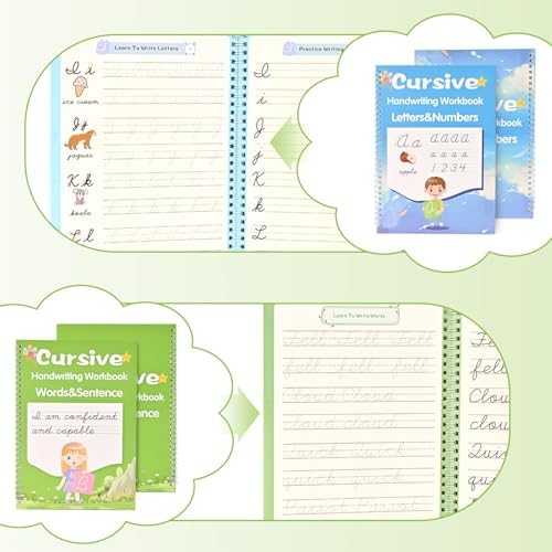 AALGO Grooved Cursive Handwriting Workbook, Learn Cursive Workbook for Kids Ages 8–12 - Image 6