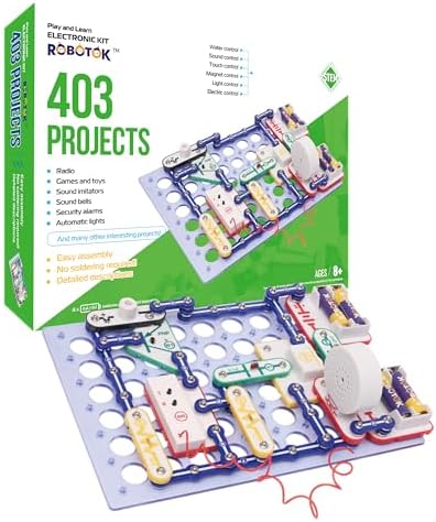 STEM Electronics Circuit Kit for Kids, Over 403 Projects, DIY Electronic Building Blocks, Science Experiment Kit, Educational Toy for Ages 8+ (Mixed Color, 403) by Unknown