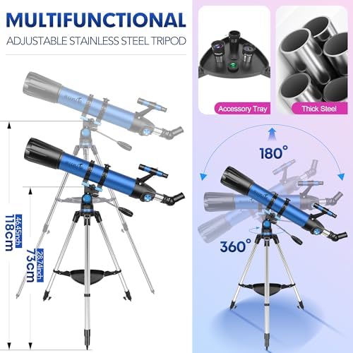 Telescope for Adults High Powered, 90mm Aperture 800mm Refractor - Image 5