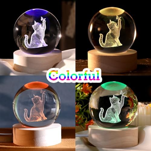 Cat Lover Gifts for Women 3D Cat Crystal Ball - Image 6