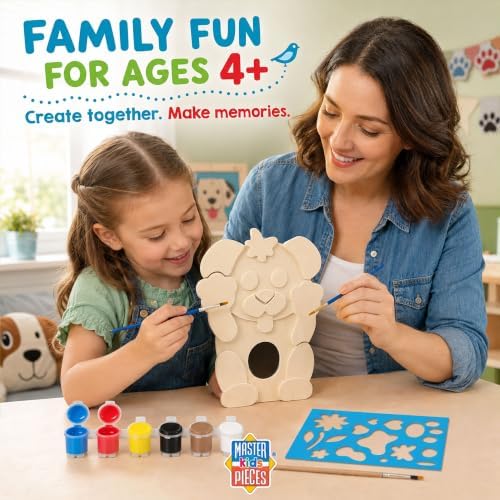 Works of Ahhh... Craft Set - Playful Puppy Birdhouse Classic Wood Paint Kit - Image 5