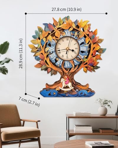 Rnfinewow 3D Puzzles for Adults, Tree of Life Clock Wooden Puzzles Room Home Decor, DIY Wall Pendulum Clock for Craft Enthusiast Hobbies Birthday Christmas Day Gifts - Image 2