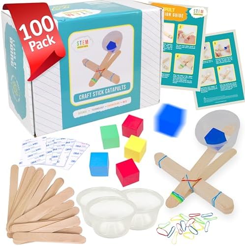 Catapult Kit, 100-Pack - Bulk STEM Kits for Large Groups, Ages 8+ by STEMInventions