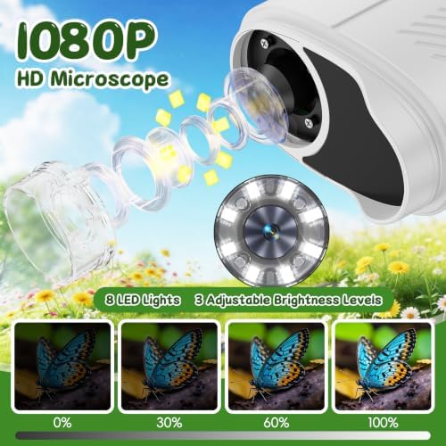 1000X Handheld Digital Microscope for Kids (White) - Image 3