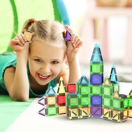 PicassoTiles 40 PCS Nano Magnetic Tiles Travel Toy Educational Building Set - Image 2