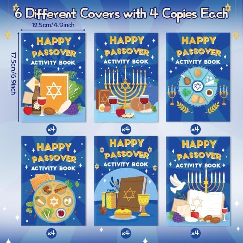 Bulk Passover Coloring Books,24Pcs Jewish Pesach Drawing Booklet for Kids - Image 3