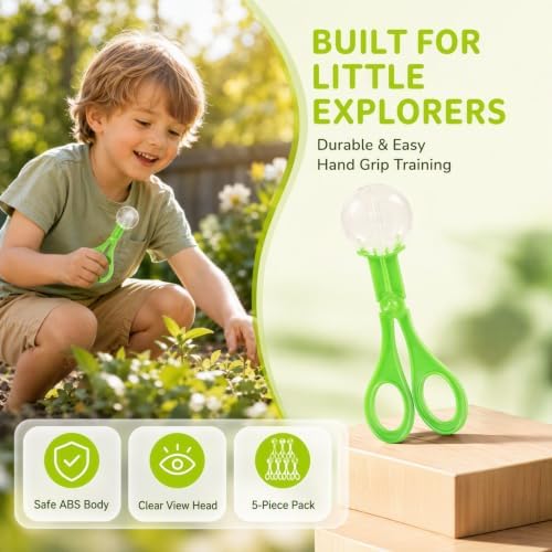 Alasum Kids Bug Kit 5 Scissor Clips Catchers for Outdoor Exploration Butterfly Catchers for Kids Plastic Clamps for Nature Play - Image 2
