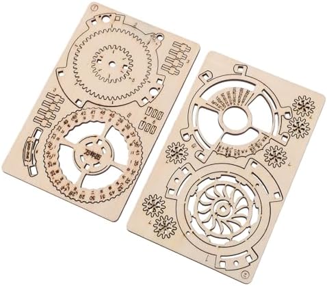 Generic Mechanical Calendar Model, Handcrafted Gear Driven Wooden Perpetual Calendar Puzzle with Interlocking Mortise Tenon Joints, for Desk Decor Educational Toy by Unknown